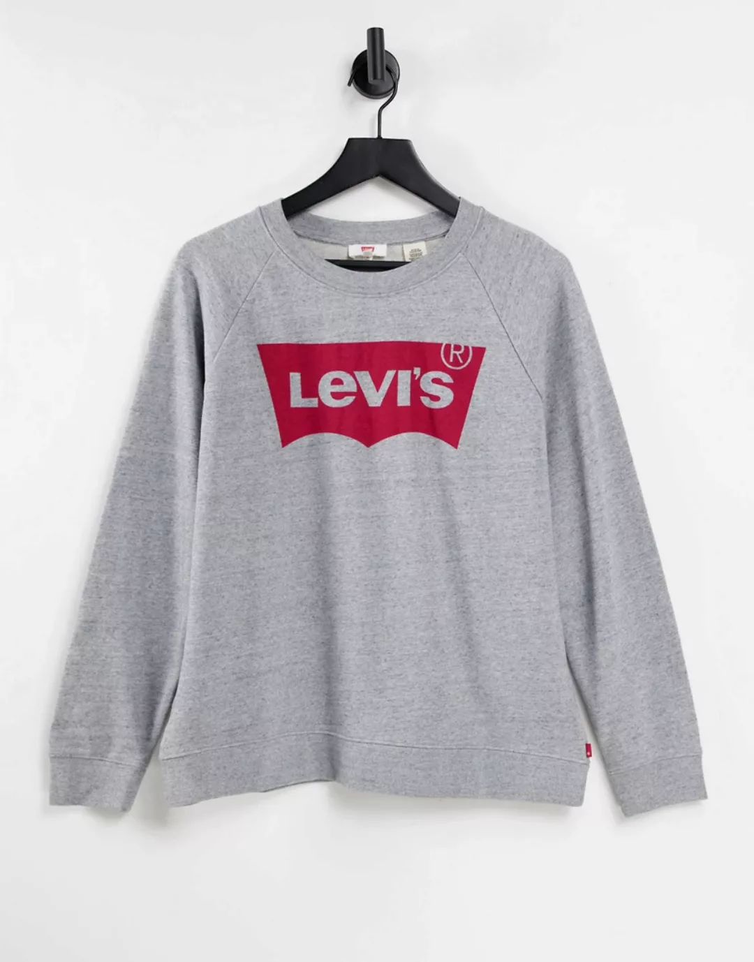 Levi's – Locker geschnittenes Sweatshirt aus Fleece in Smokestack-Heidegrau günstig online kaufen