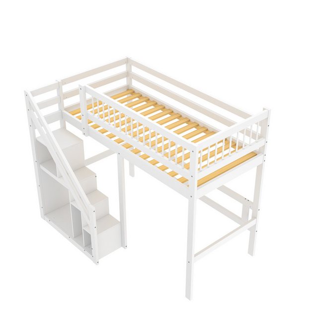 WISHDOR Etagenbett Treppe mit Aufbewahrungsschrank (Holzbett Kinderbett, Ju günstig online kaufen