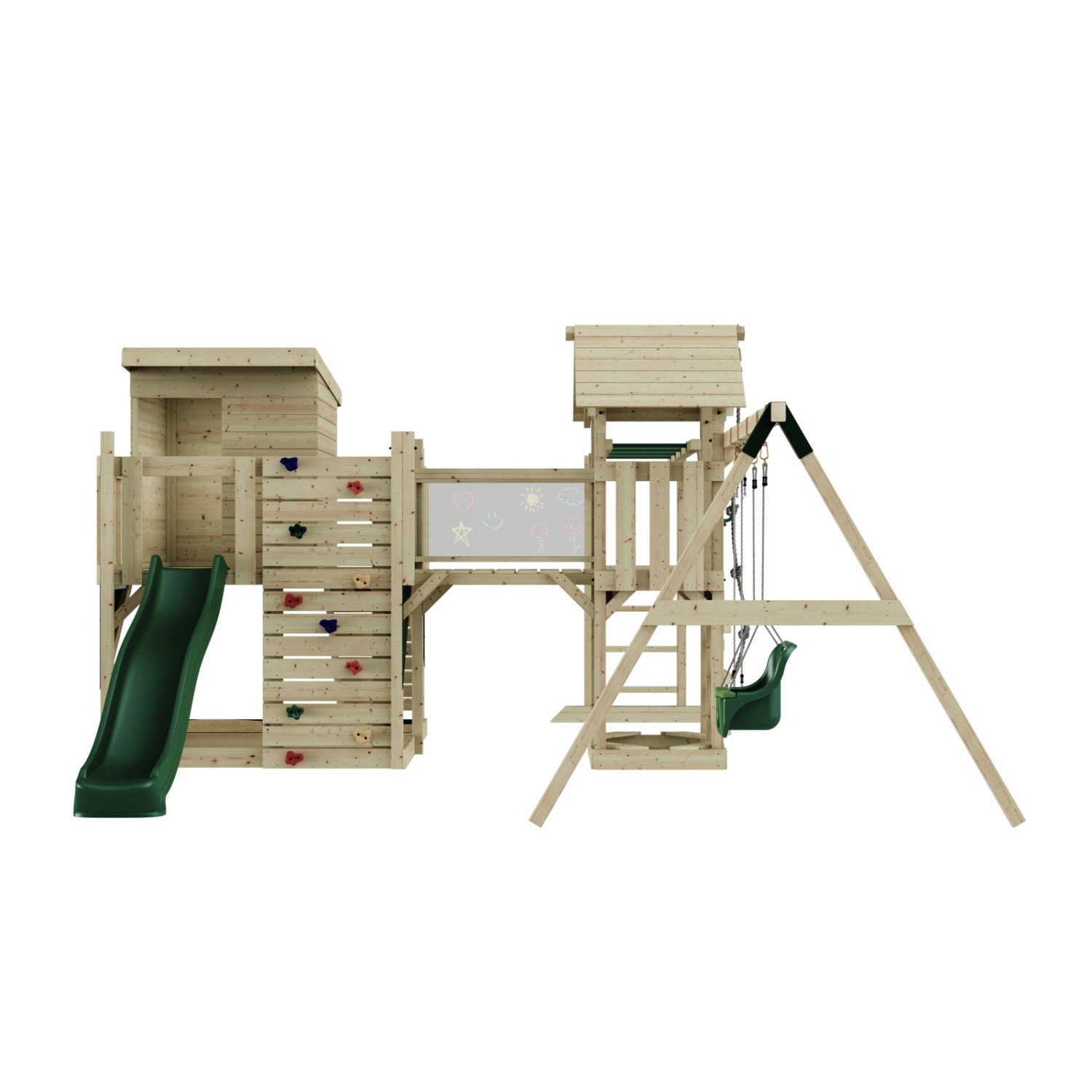 OutdoorToys Spielturm Malou mit Babyschaukel Dunkelgrün günstig online kaufen