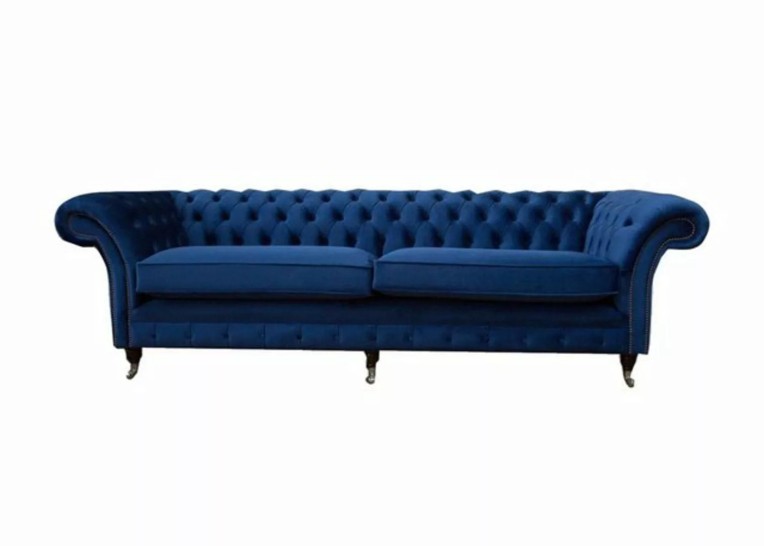 JVmoebel Sofa Graue Big Sofa Couch Chesterfield 265cm Polster Sofas 4 Sitze günstig online kaufen