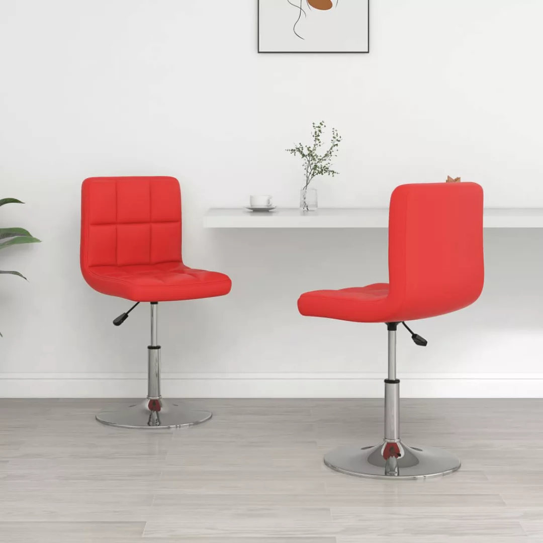 Esszimmerstühle 2 Stk. Rot Kunstleder günstig online kaufen