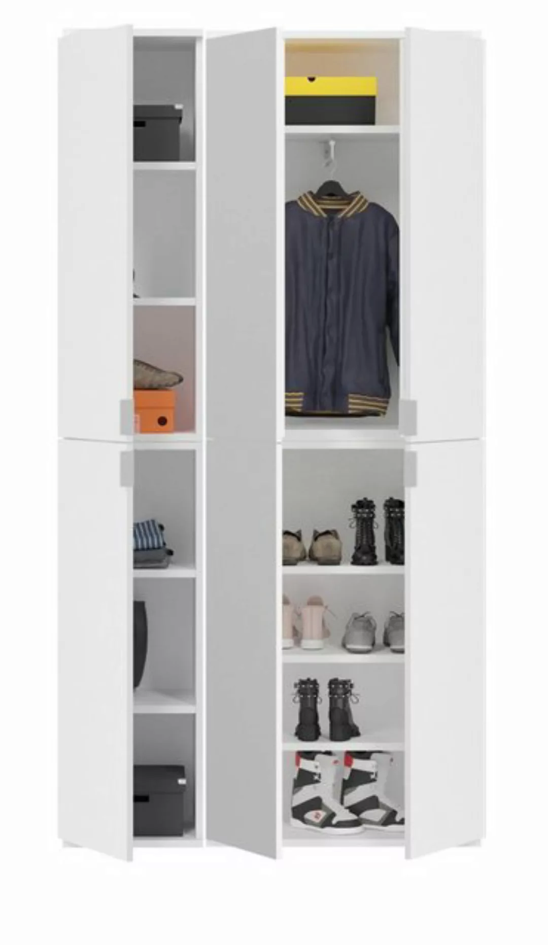 xonox.home Garderobenschrank ProjektX (Kompaktgarderobe weiß Hochglanz, 91 günstig online kaufen