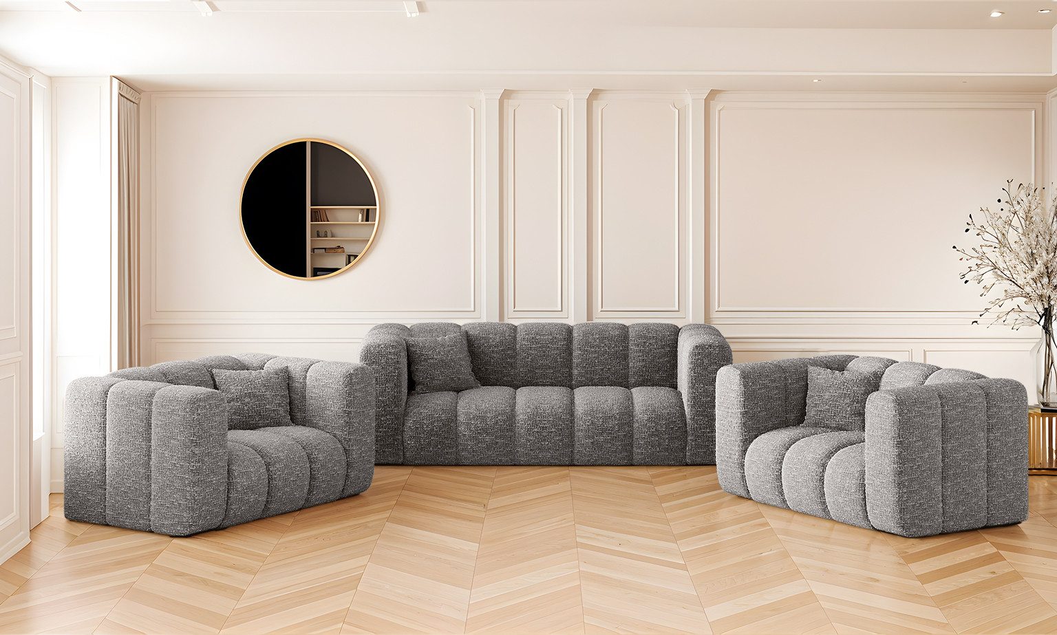 Kaiser Möbel Loungeset Sofagarnitur 2+1+1 Couchgarnitur günstig online kaufen