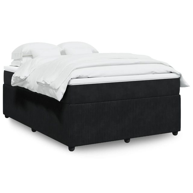 vidaXL Boxspringbett, Boxspringbett mit Matratze Schwarz 140x200 cm Samt günstig online kaufen