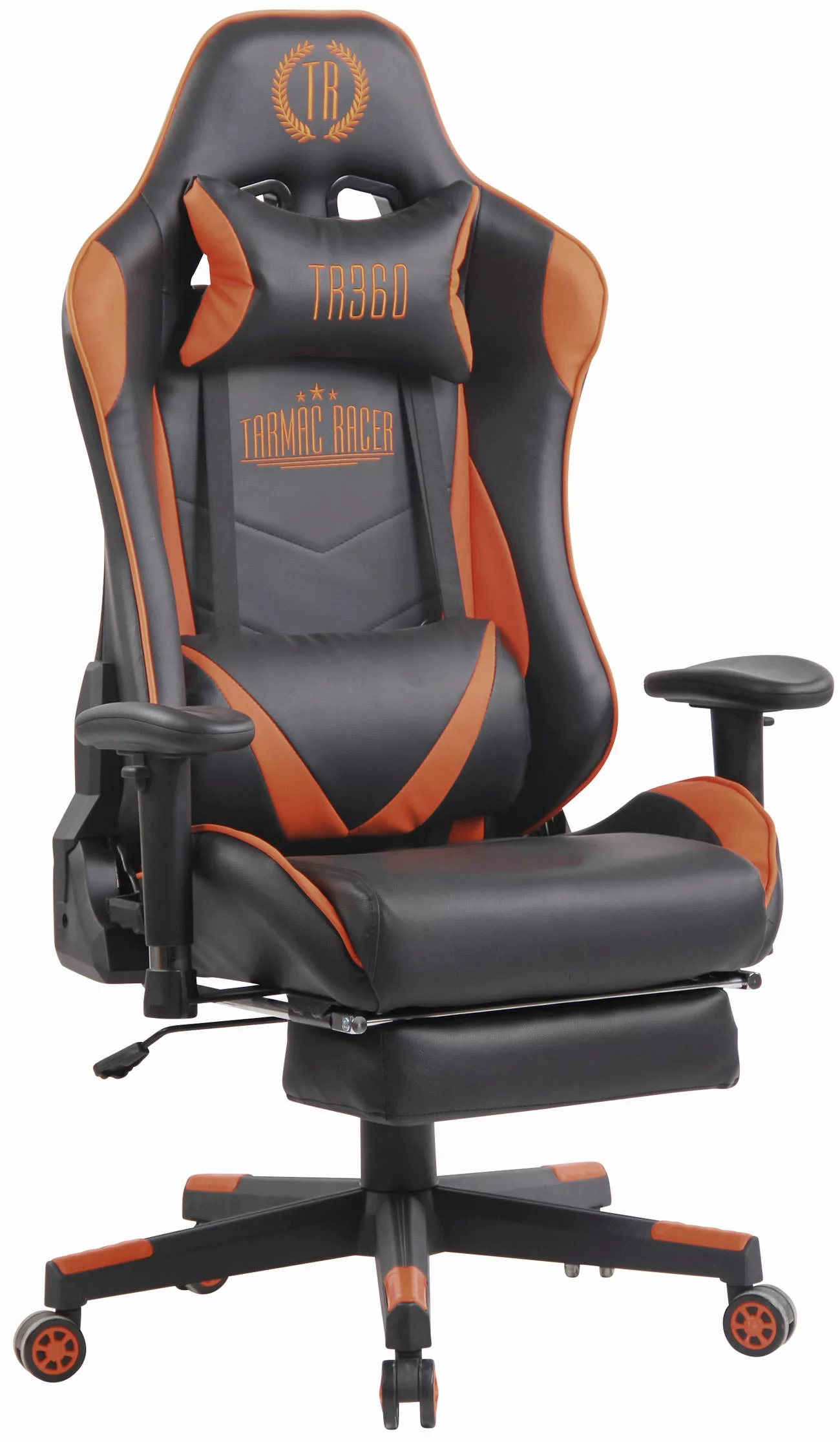 Racing Bürostuhl Lux mit Massagefunktion schwarz/orange günstig online kaufen