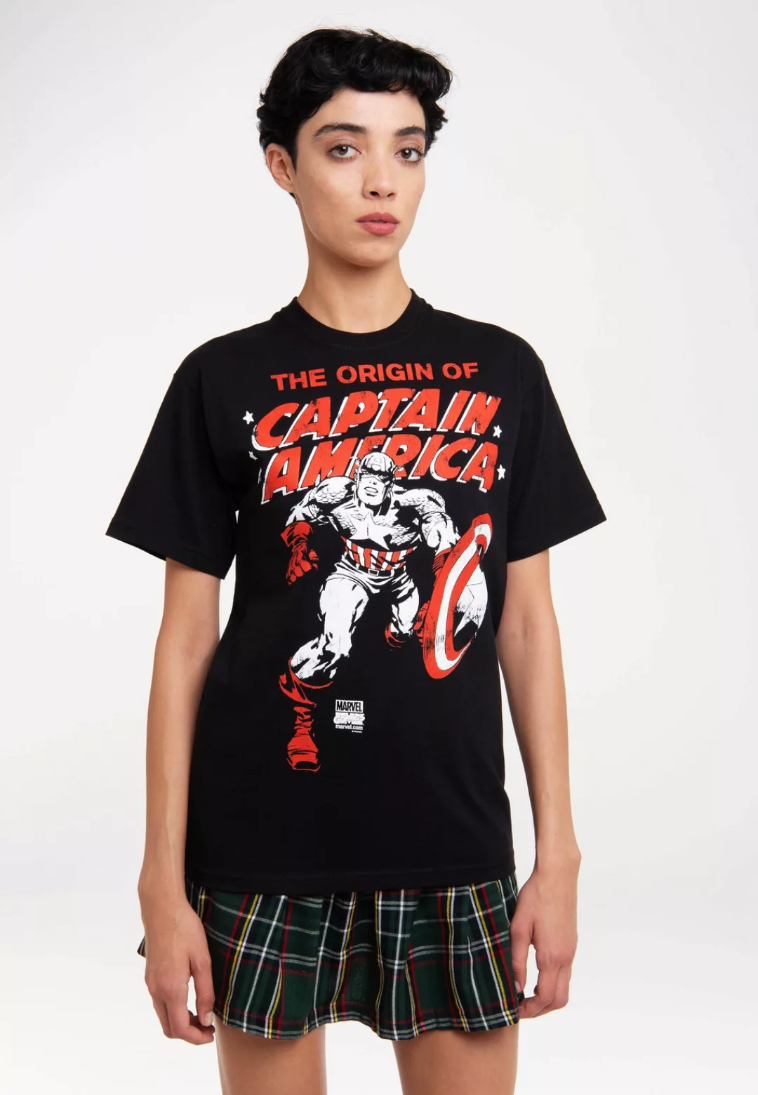 LOGOSHIRT T-Shirt "The Origin Of Captain America", mit lizenziertem Print günstig online kaufen