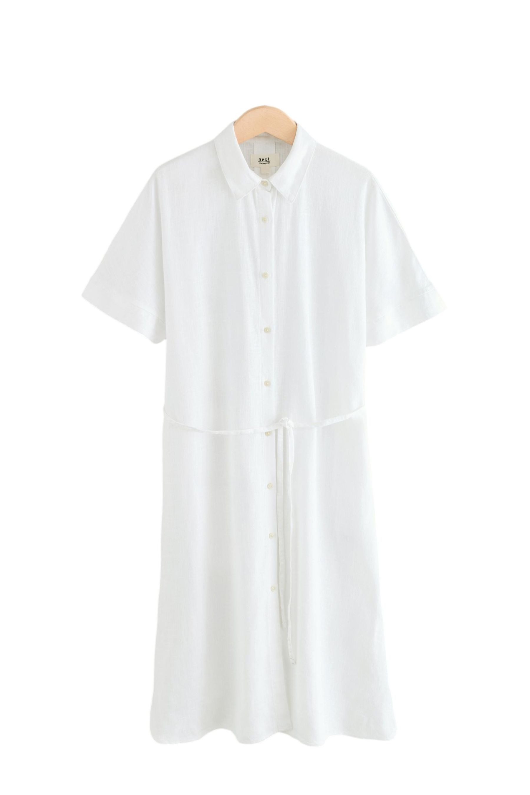 Next Midikleid Kurzärmeliges Midikleid mit Bindegürtel, günstig online kaufen