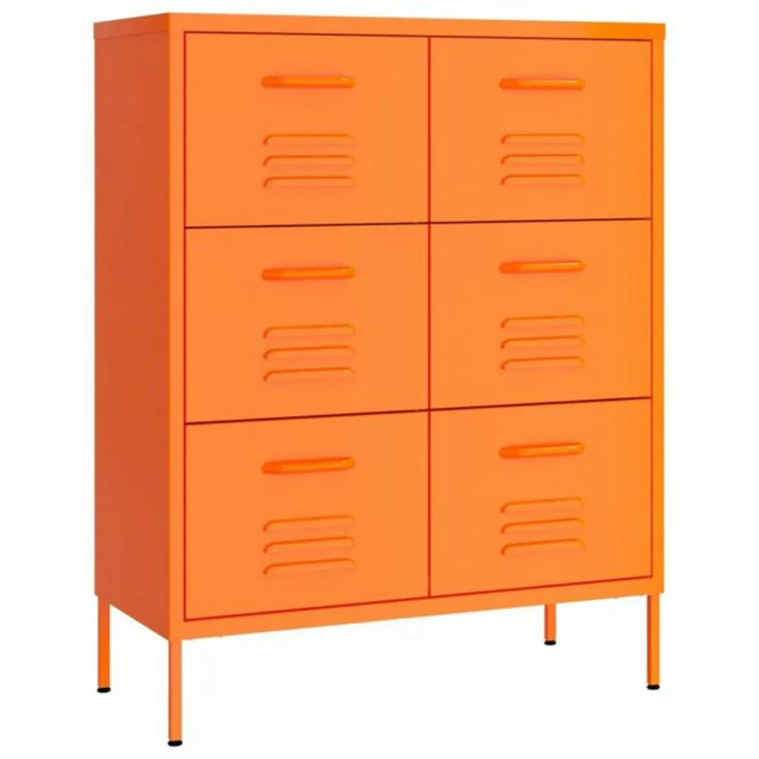 vidaXL Kleiderschrank Schubladenschrank Orange 80x35x101,5 cm Stahl günstig online kaufen