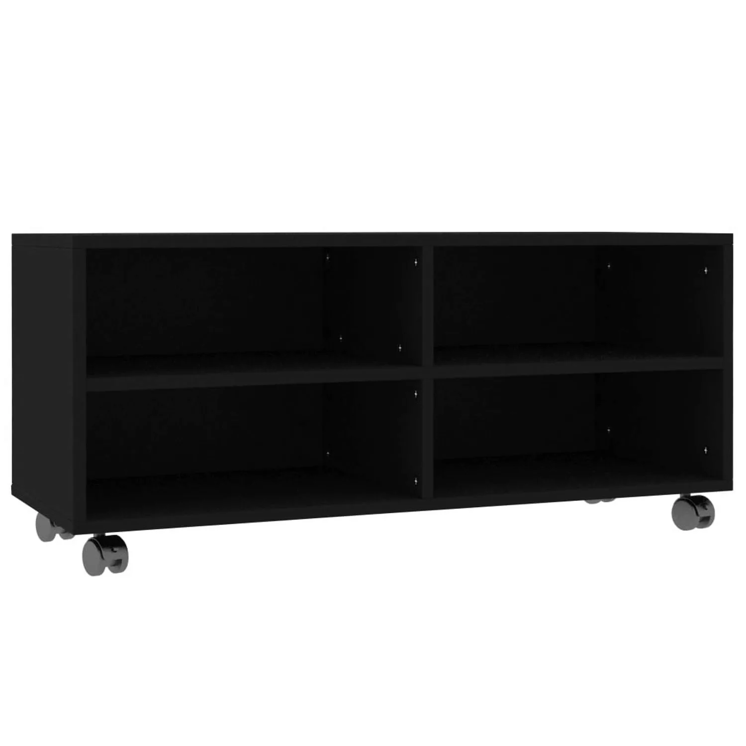 Tv-schrank Mit Rollen Schwarz 90×35×35 Cm Spanplatte günstig online kaufen