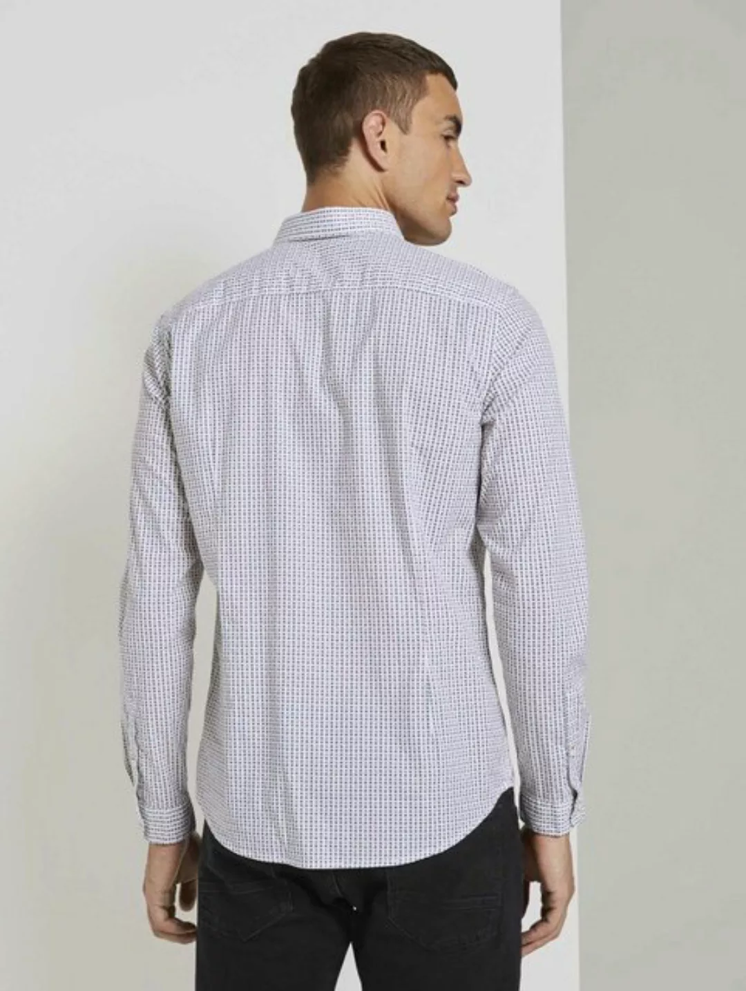 TOM TAILOR Langarmhemd Gemustertes Slim Fit Hemd günstig online kaufen
