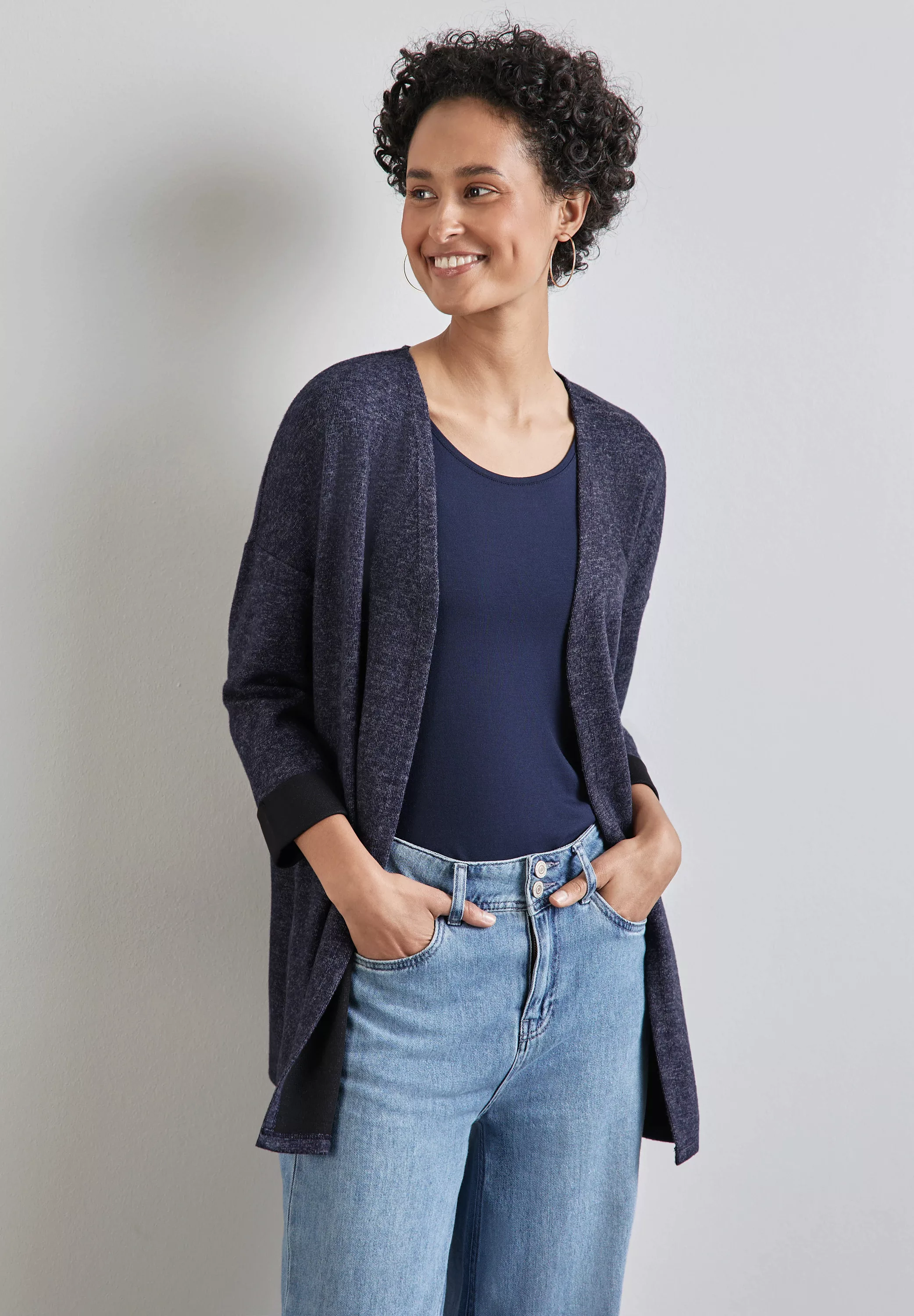 STREET ONE Cardigan, mit Materialmix günstig online kaufen