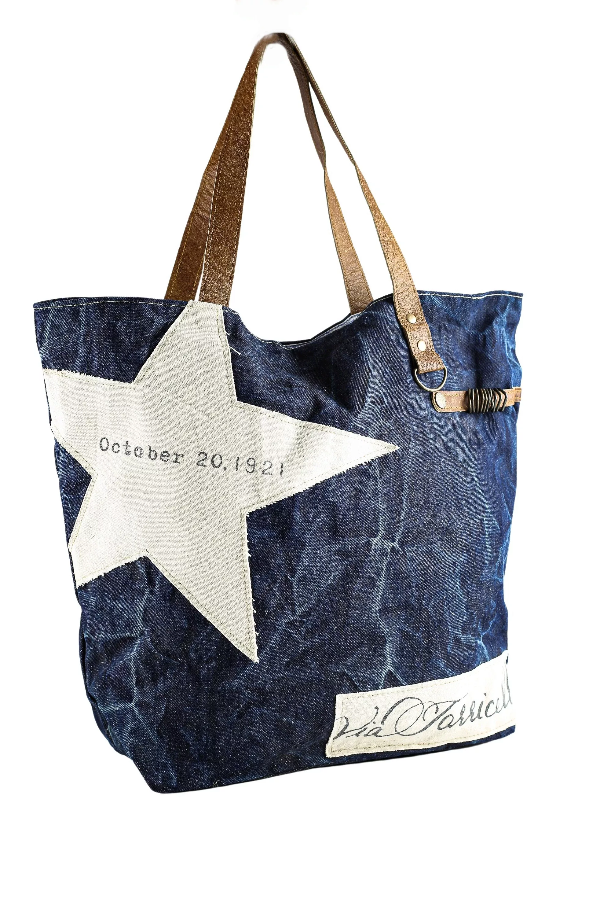 COLLEZIONE ALESSANDRO Schultertasche "Jeans Stern", aus Jeansstoff mit Lede günstig online kaufen