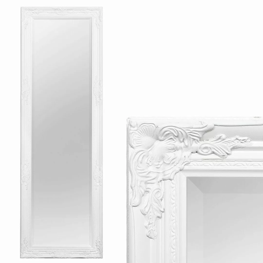 LebensWohnArt Wandspiegel Spiegel HOUSE barock Antik-Weiß günstig online kaufen