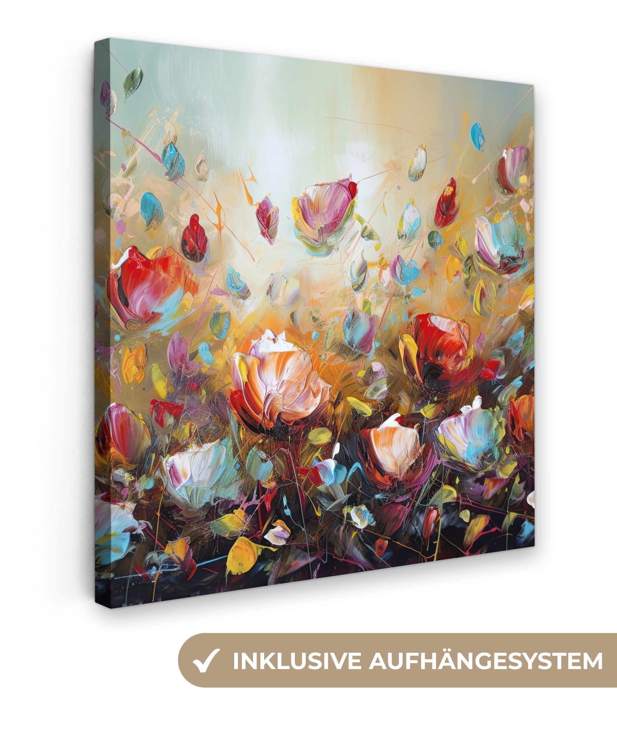 OneMillionCanvasses® Leinwandbild Blumen - Kunst - günstig online kaufen