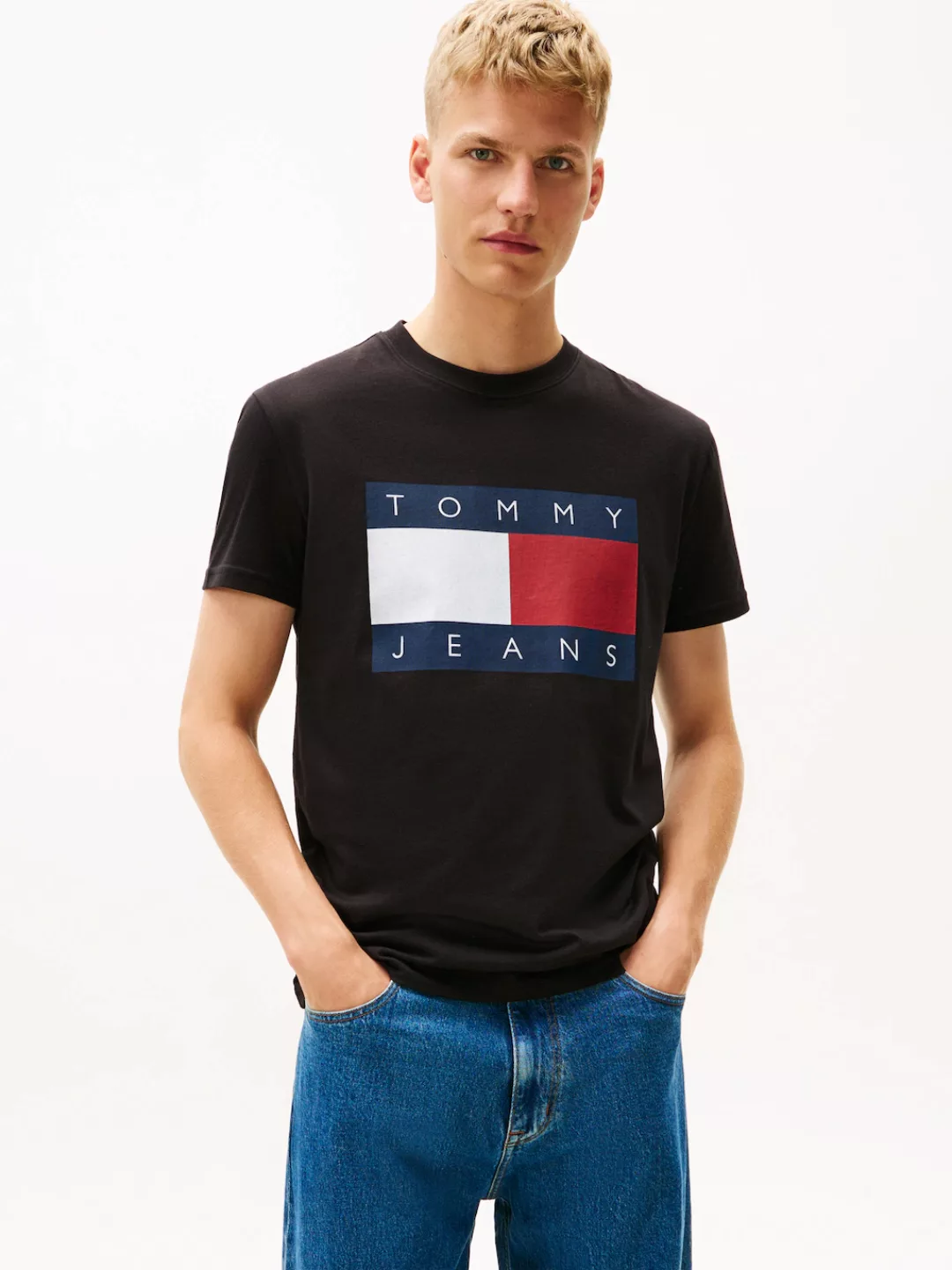 Tommy Jeans T-Shirt, Rundhalsausschnitt, Regular Fit, Logo-Druck günstig online kaufen