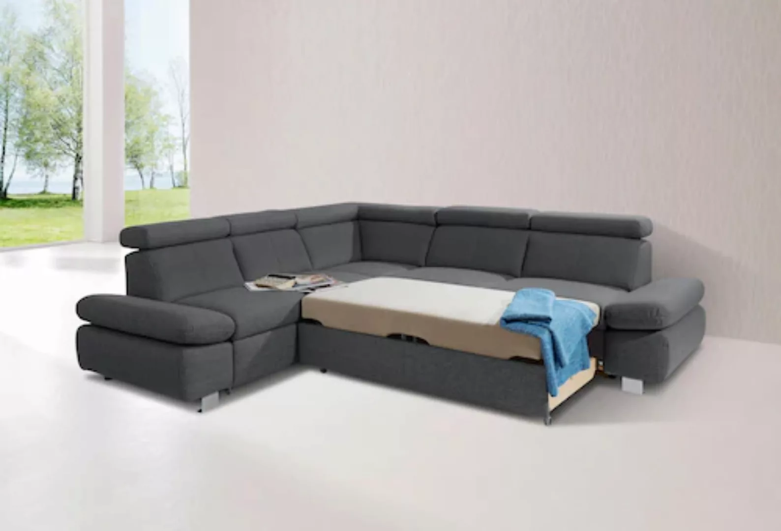 exxpo - sofa fashion Ecksofa "Happy, L-Form", inkl. Kopf- und Armteilverste günstig online kaufen