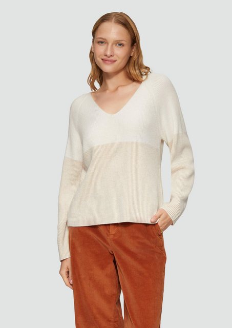 s.Oliver Strickpullover Relaxed Fit Strickpullover in Two-Tone-Optik günstig online kaufen