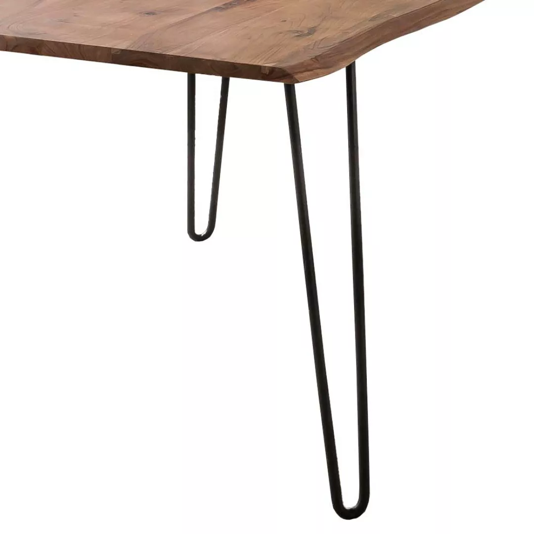 Baumkantentisch aus Akazie Massivholz 4-Fußgestell aus Metall günstig online kaufen
