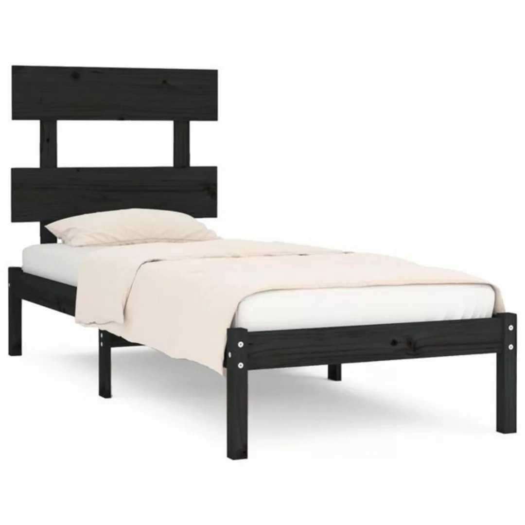 furnicato Bett Massivholzbett Schwarz 100x200 cm günstig online kaufen