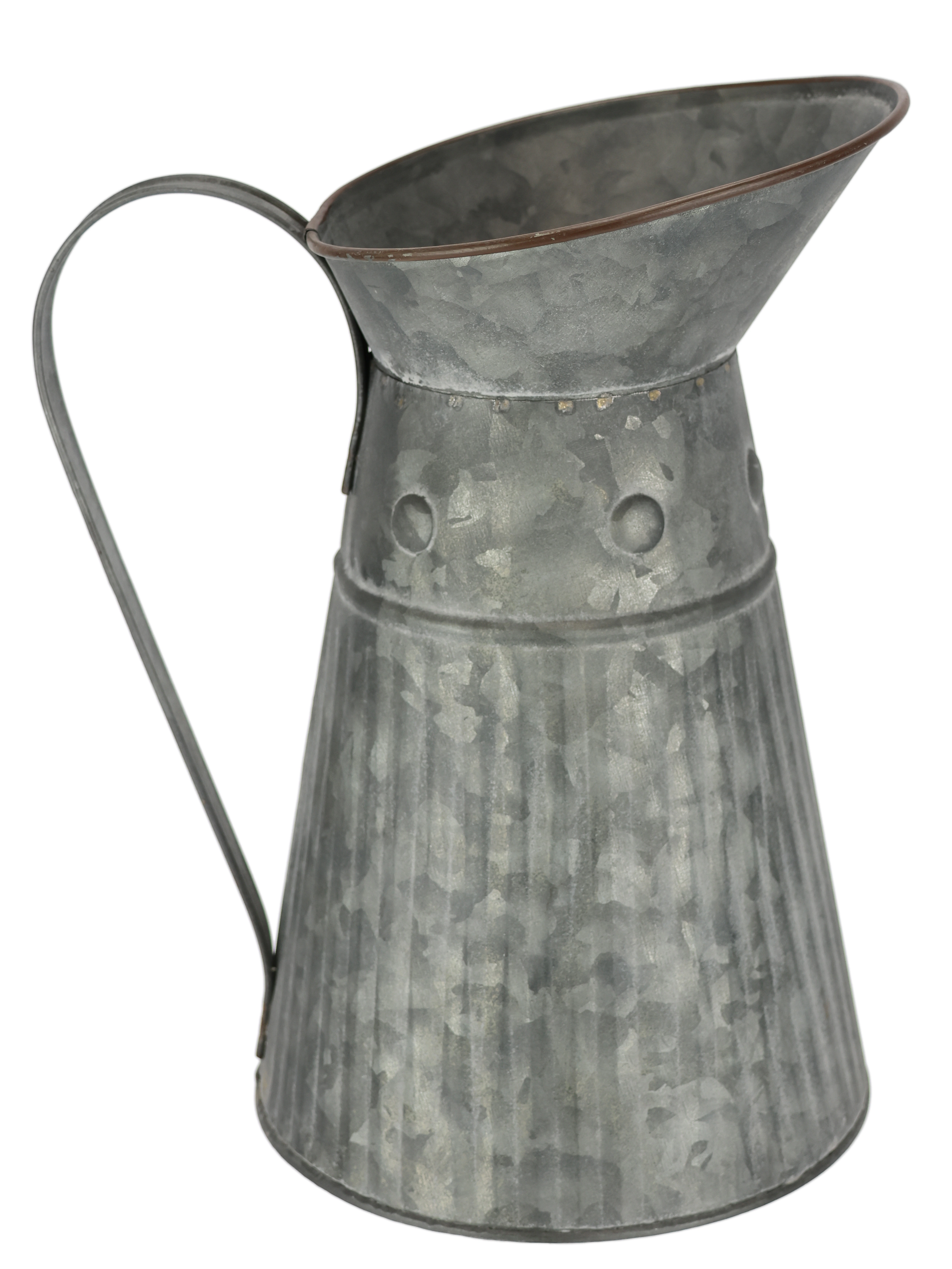 I.GE.A. Dekovase "Metall-Krug", (1 St.), Graue Deko-Kanne mit Riffelung Sch günstig online kaufen