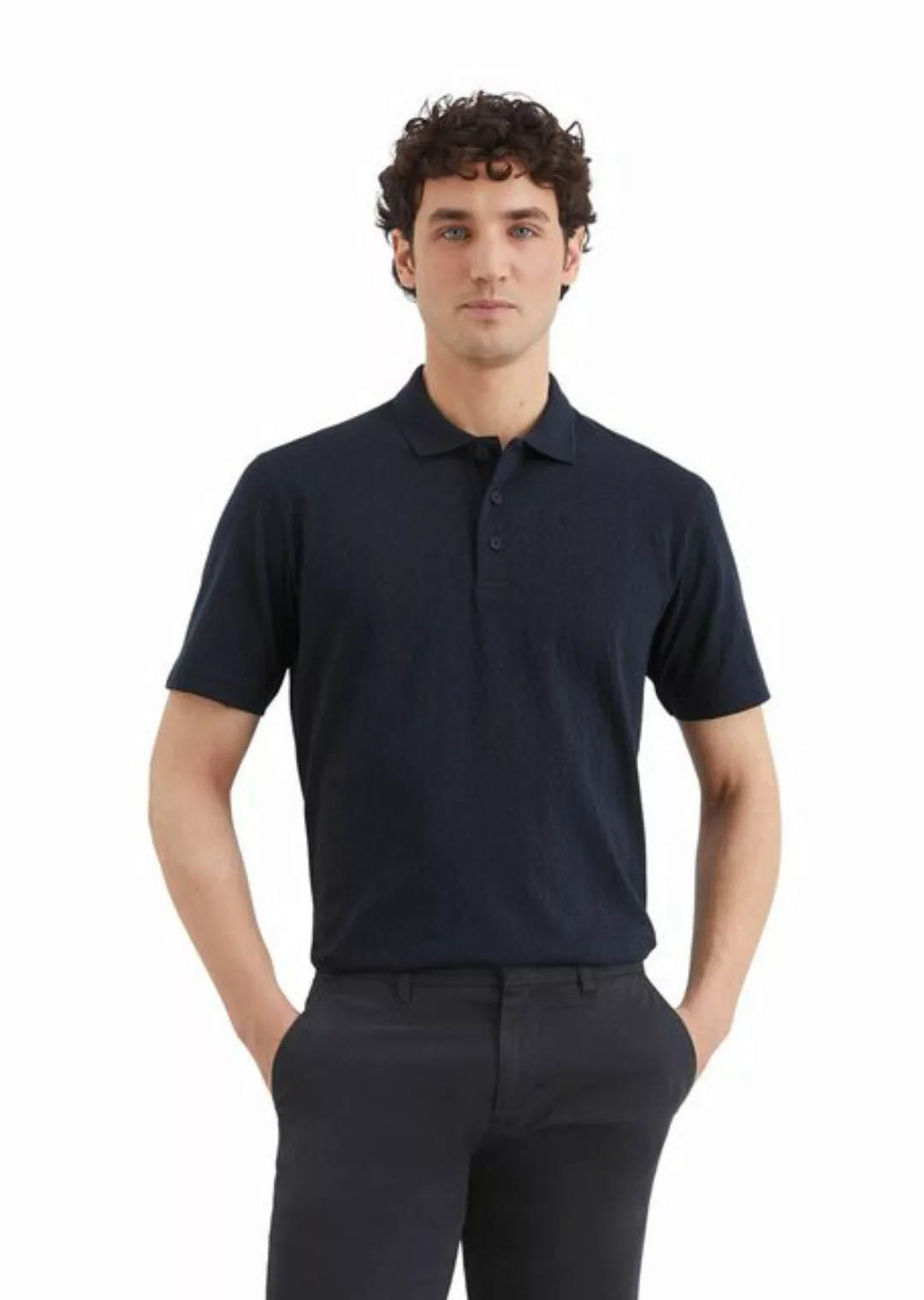 Marc O'Polo Poloshirt mit Dreiecks-Struktur günstig online kaufen