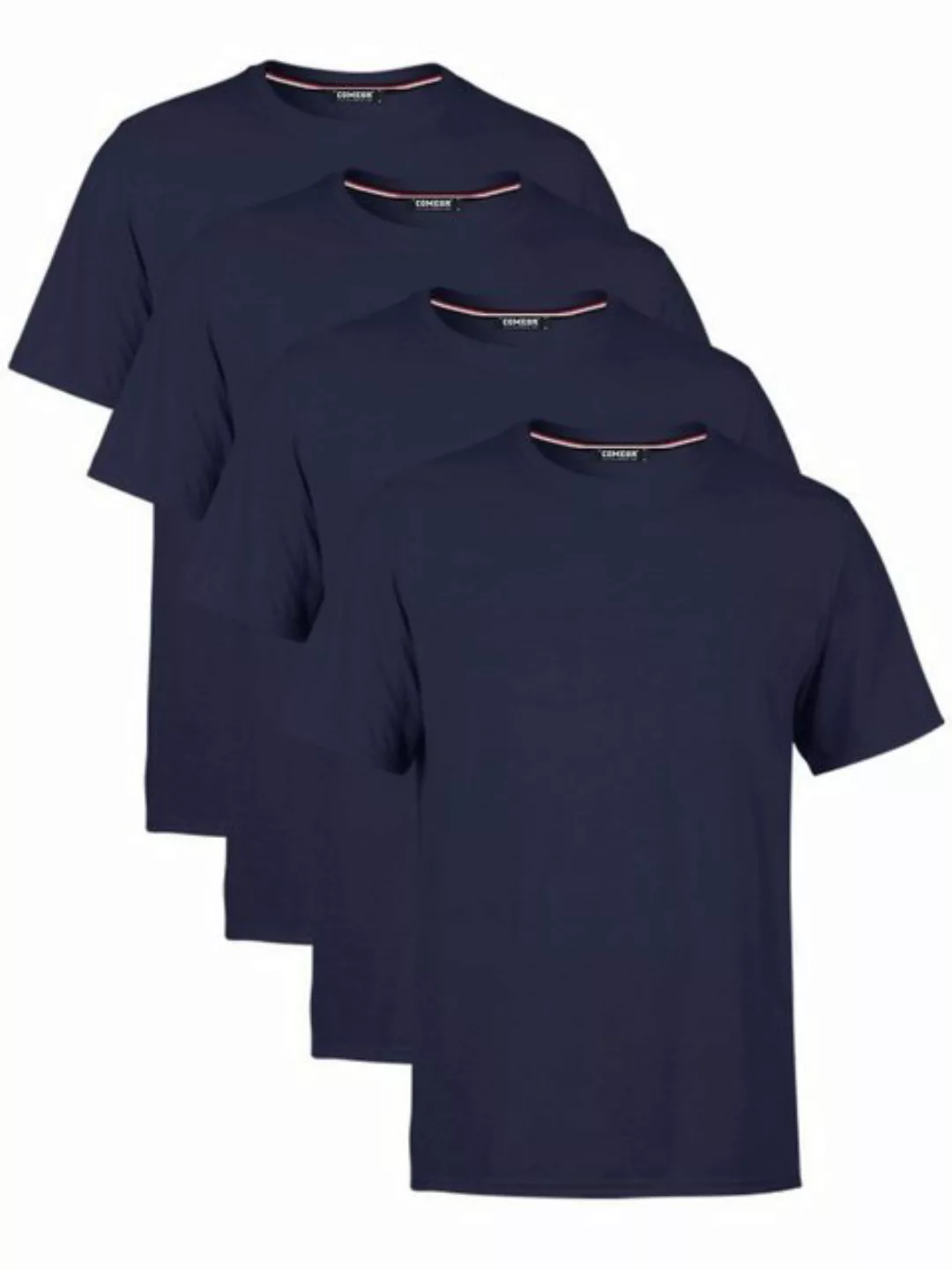 COMEOR T-Shirt Herren Basic T-Shirts Baumwolle (Packung, 4-tlg) mit gerader günstig online kaufen