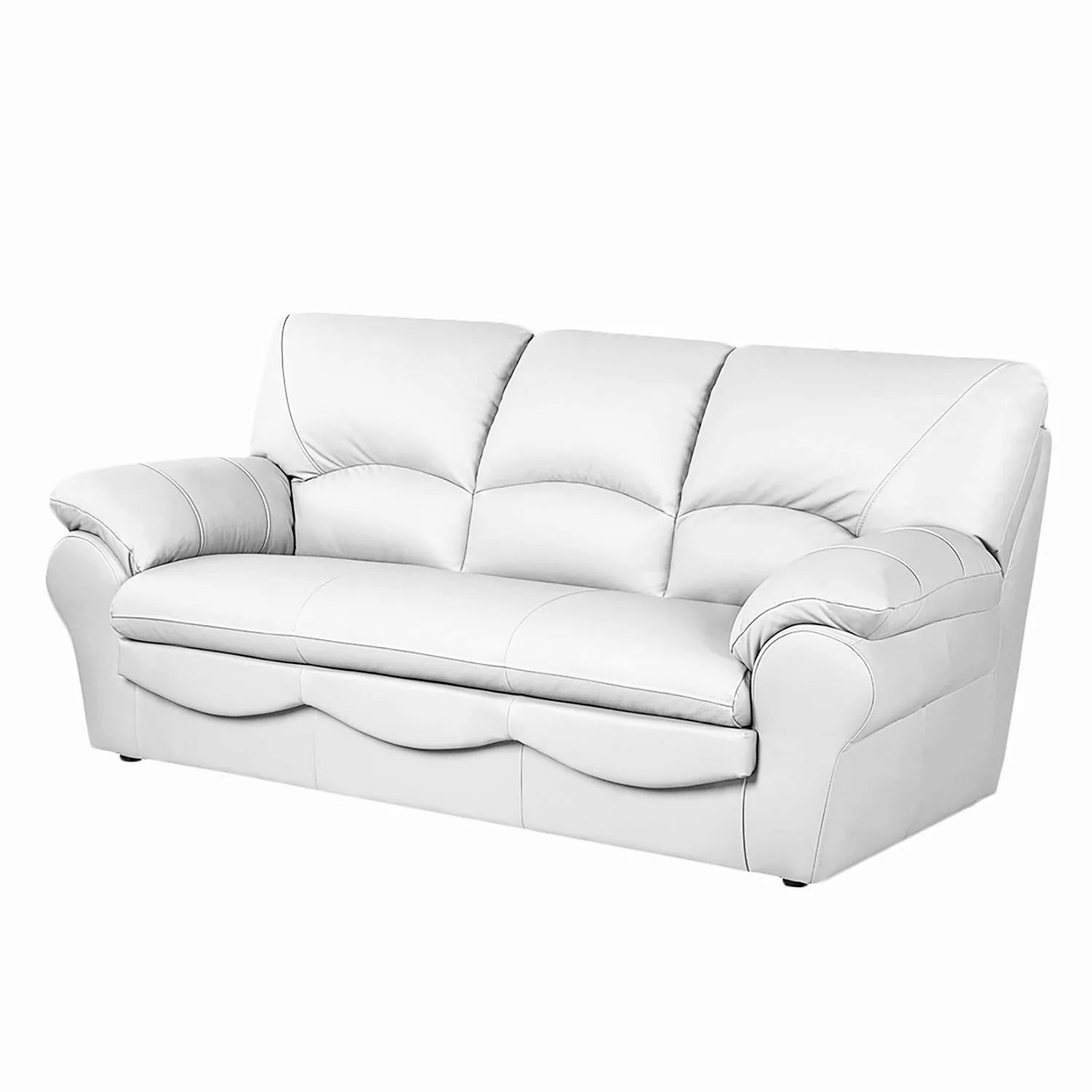 home24 Modoform Sofa Torsby 3-Sitzer Weiß Kunstleder 205x92x85 cm mit Schla günstig online kaufen