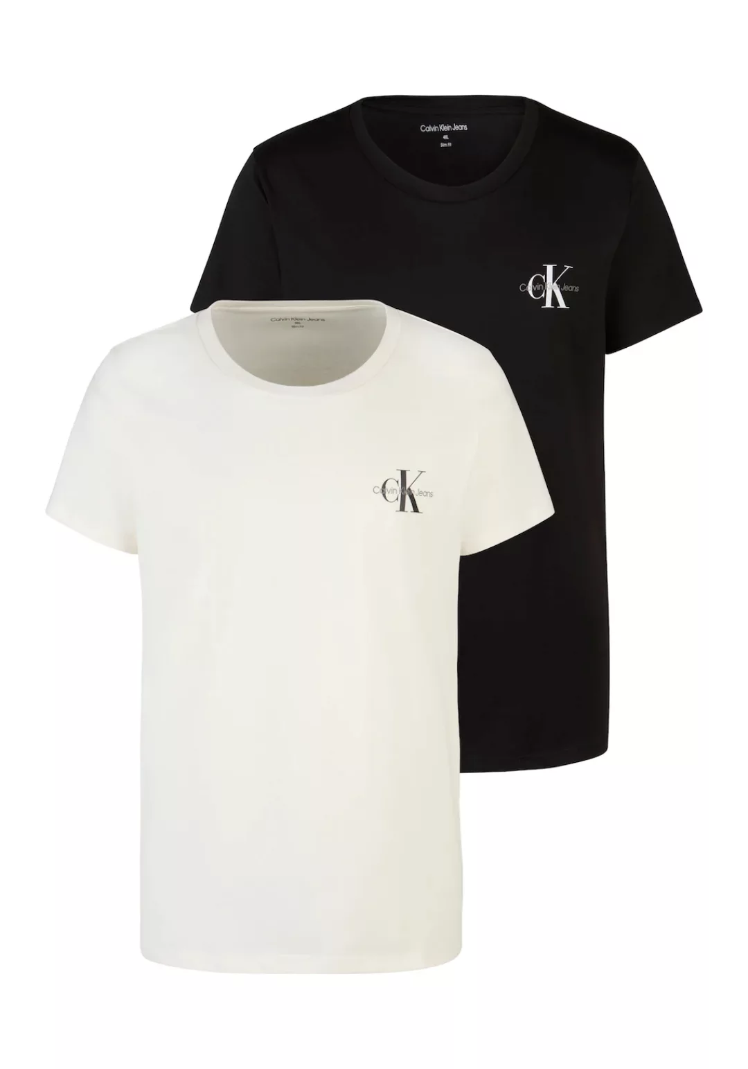 Calvin Klein Jeans Plus T-Shirt PLUS MONOLOGO TWO PACK in Großen Größen mit günstig online kaufen