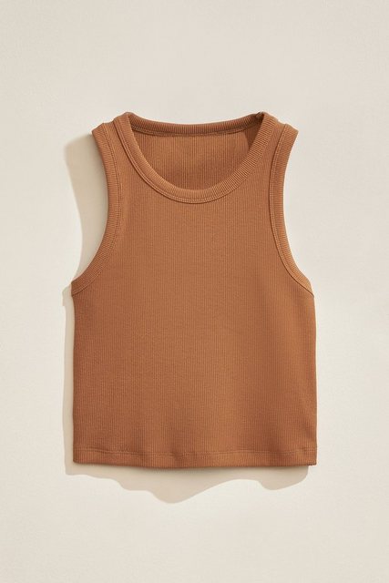 Next Shirttop Verkürztes, geripptes Tanktop mit Ringerrücken (1-tlg) günstig online kaufen