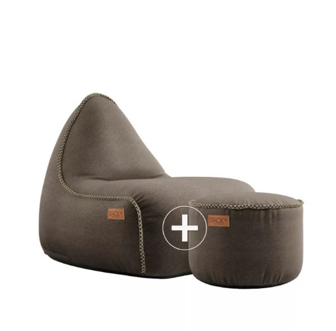 RETROit Canvas Sitzsack Sparset – Loungsessel und Hocker (Indoor) braun günstig online kaufen