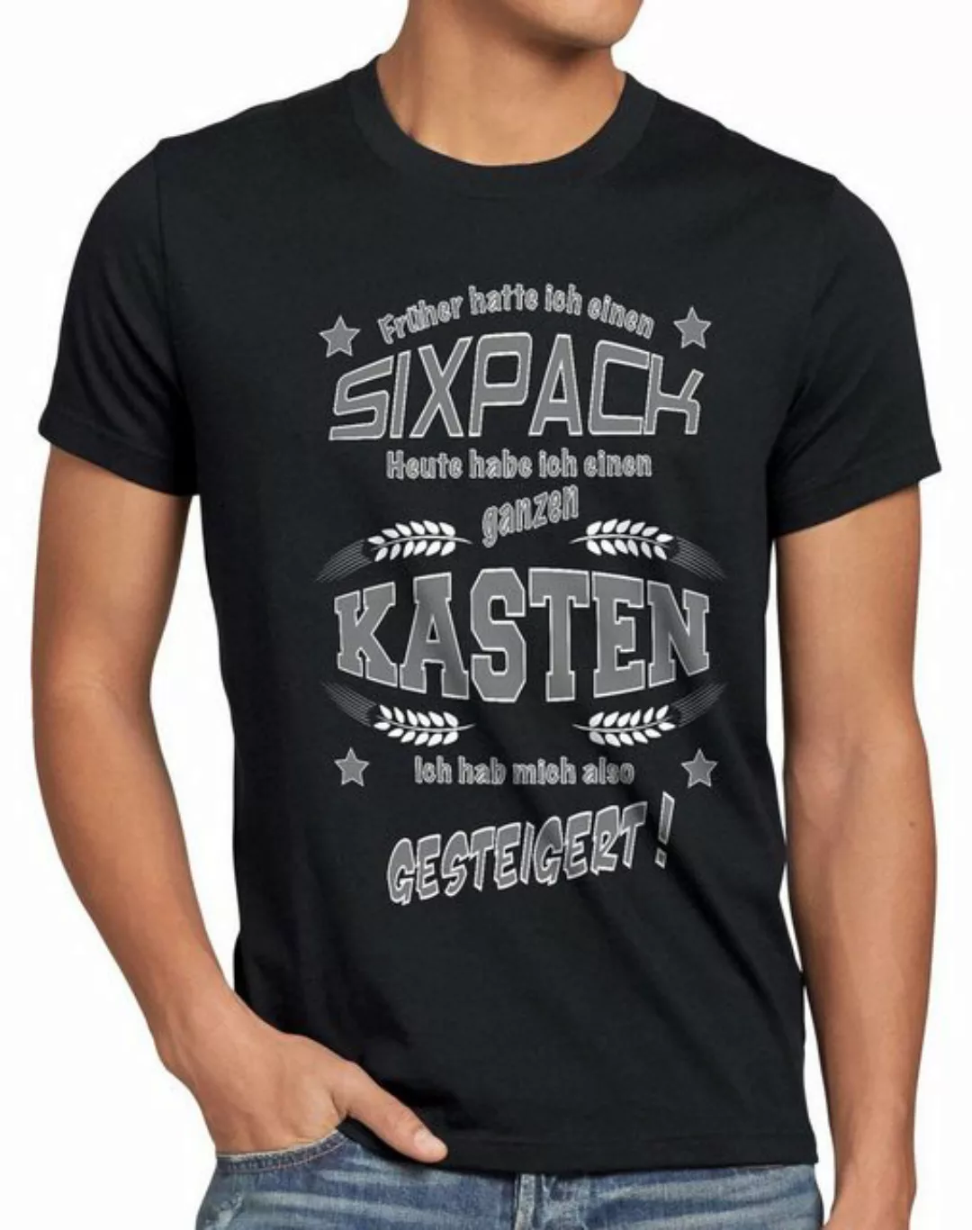 style3 T-Shirt Früher einen Sixpack heute Kasten bier trinken vatertag männ günstig online kaufen