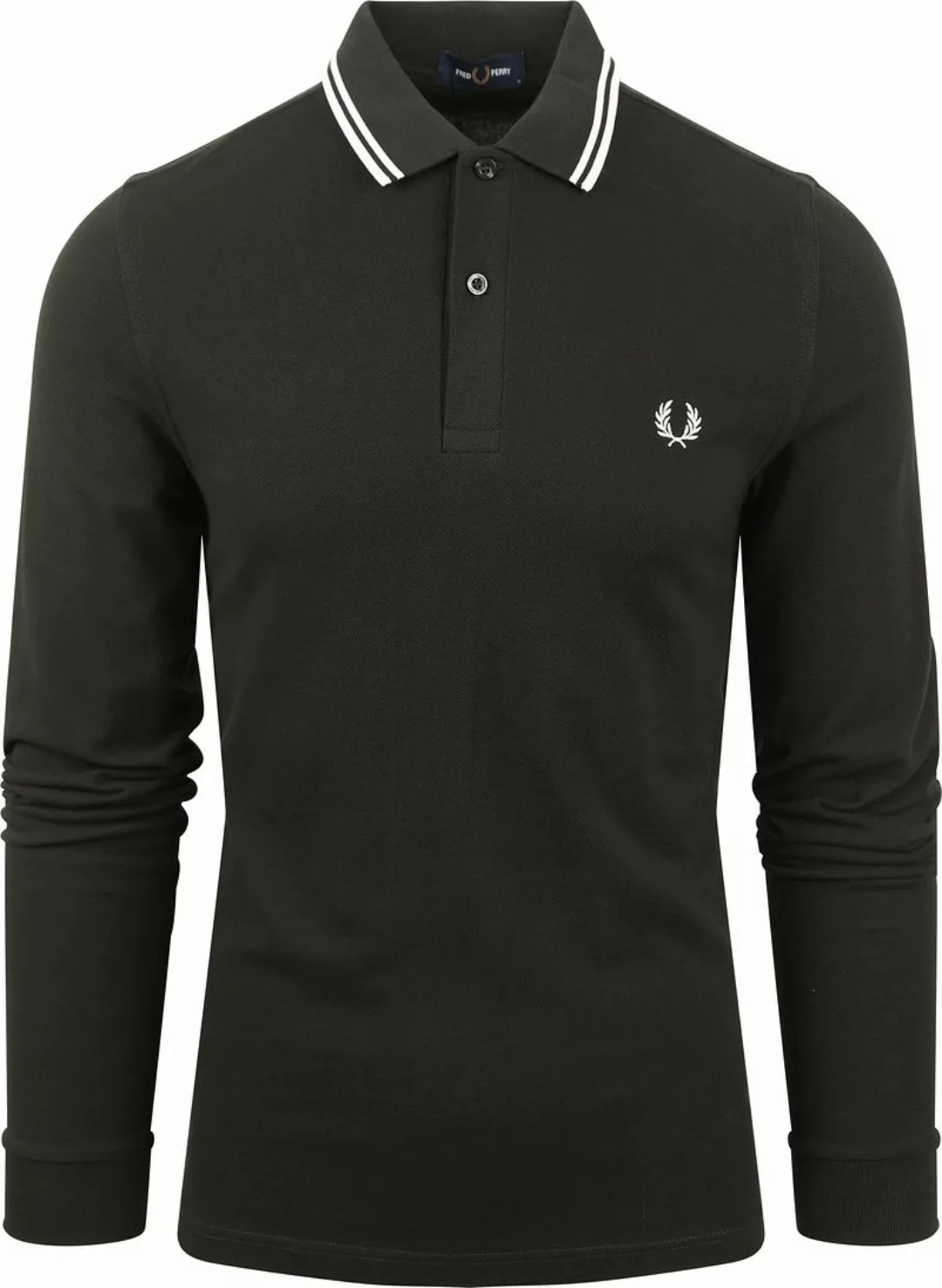 Fred Perry Langarm-Poloshirt Dunkelgrün T50 - Größe XXL günstig online kaufen