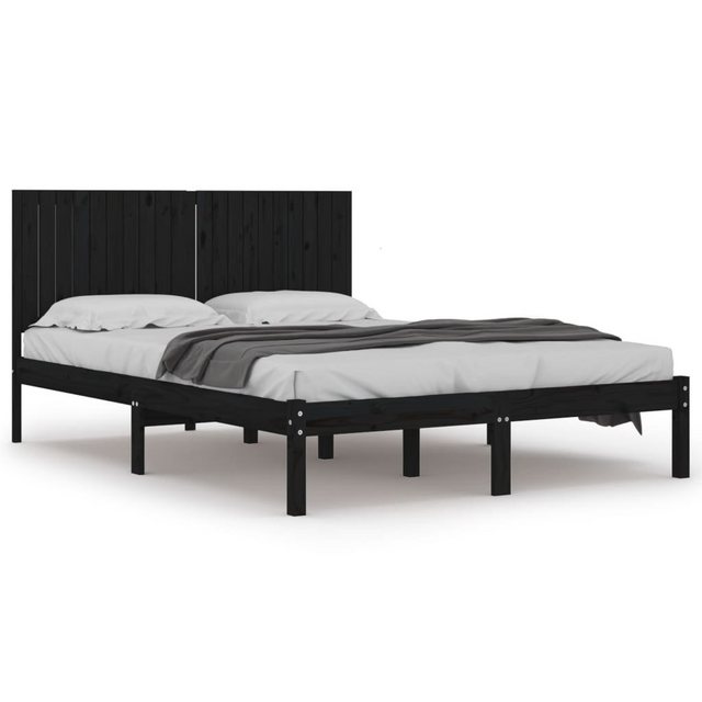 vidaXL Bettgestell Massivholzbett Schwarz Kiefer 200x200 cm Bett Bettgestel günstig online kaufen