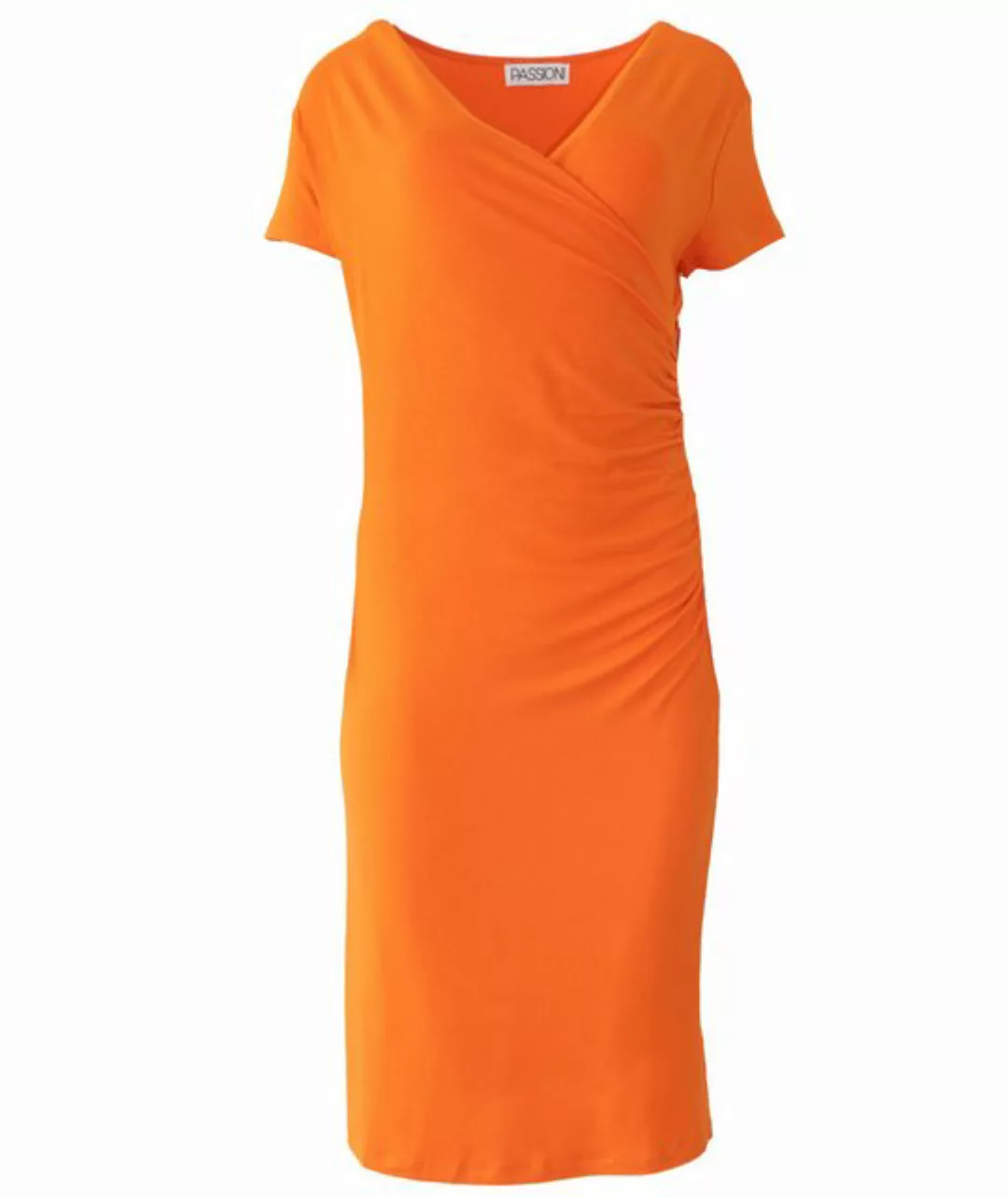 Passioni Wickelkleid Oranges Wickelkleid von Passioni mit V-Ausschnitt Wick günstig online kaufen