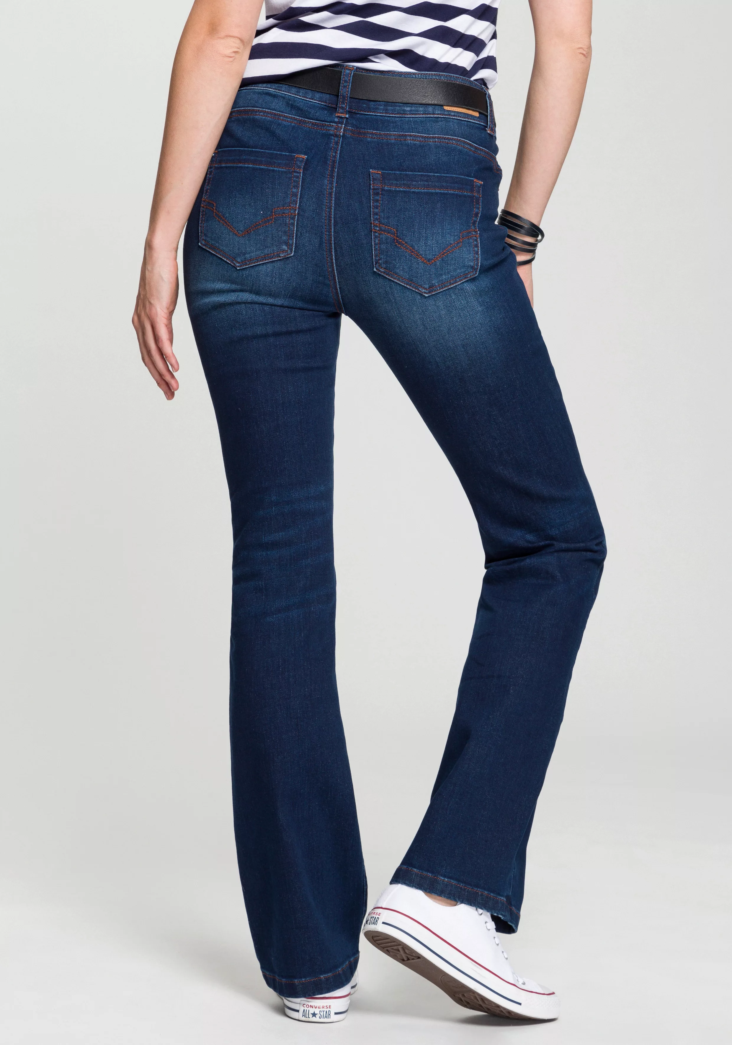 H.I.S Bootcut-Jeans "High-Waist", wassersparende Produktion durch OZON WASH günstig online kaufen