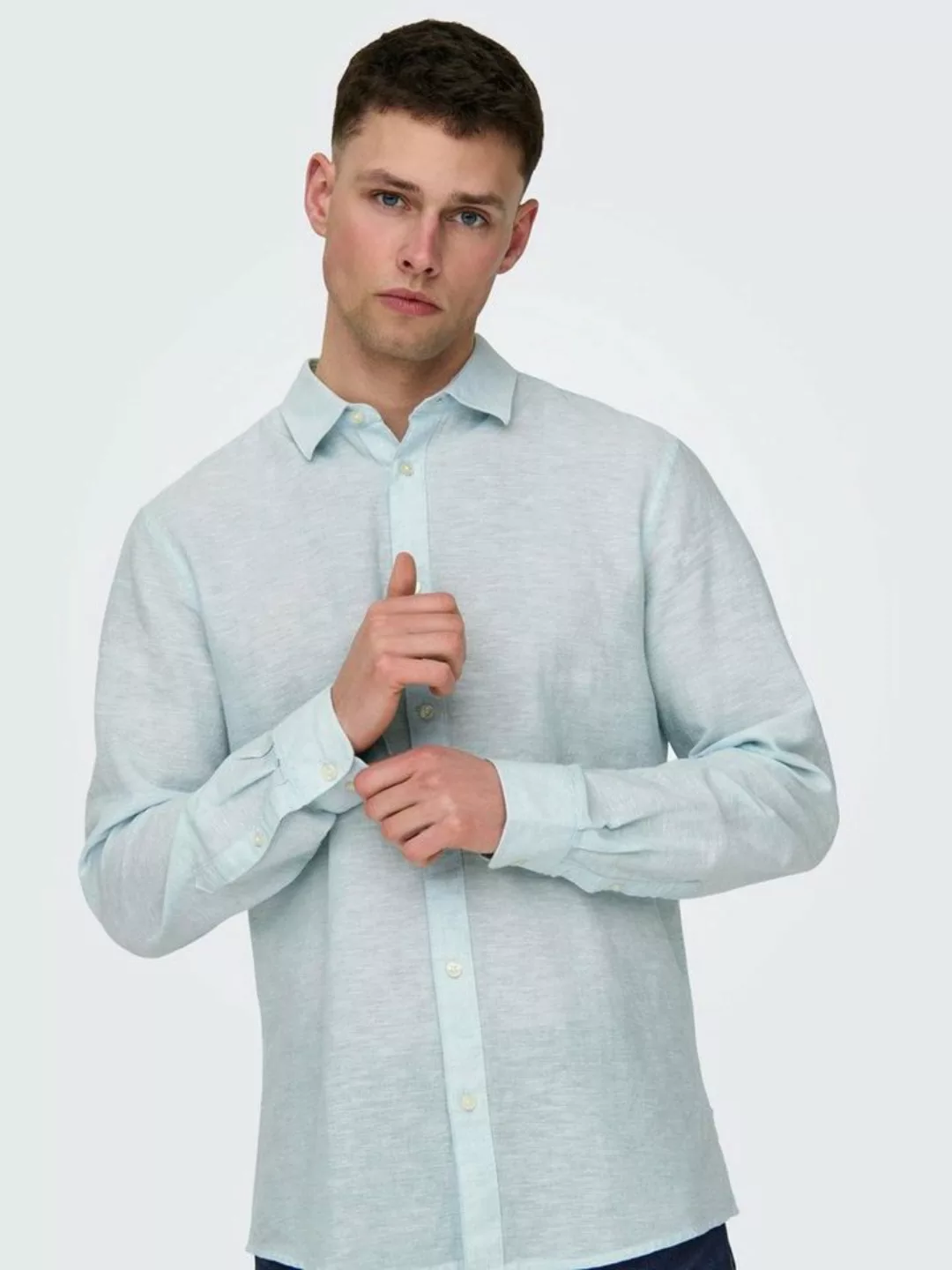 ONLY & SONS Langarmhemd ONSCAIDEN LS SOLID LINEN SHIRT NOOS günstig online kaufen