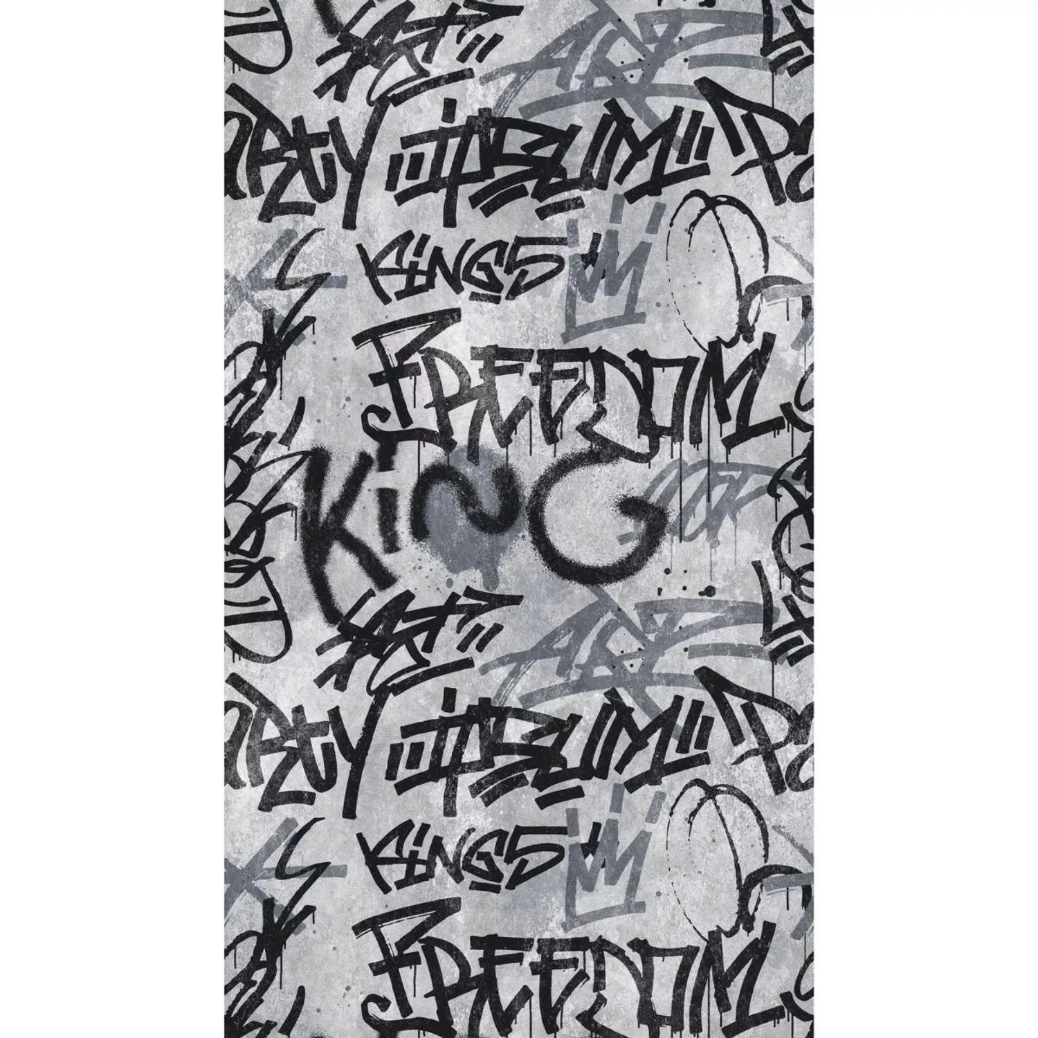 Bricoflor Graffiti Tapete für Jugendzimmer Industrial Vliestapete Grau Schw günstig online kaufen