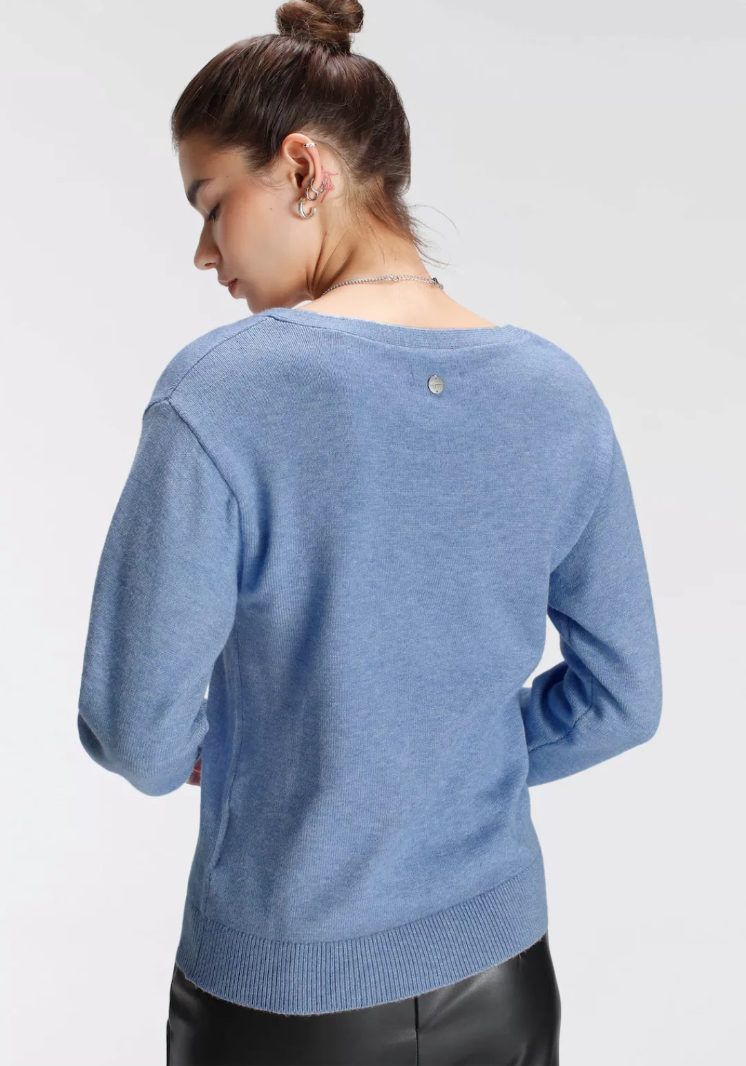Tamaris V-Ausschnitt-Pullover, mit Frontbiese günstig online kaufen