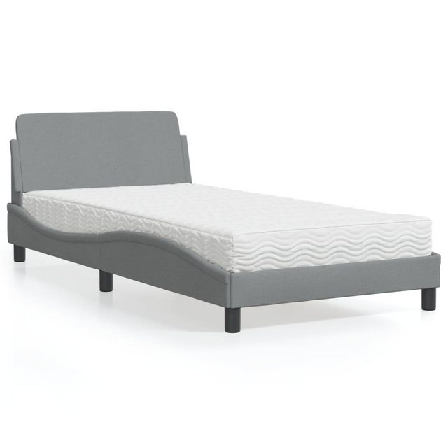 vidaXL Bett mit Matratze Hellgrau 100x200 cm Stoff2009058 günstig online kaufen