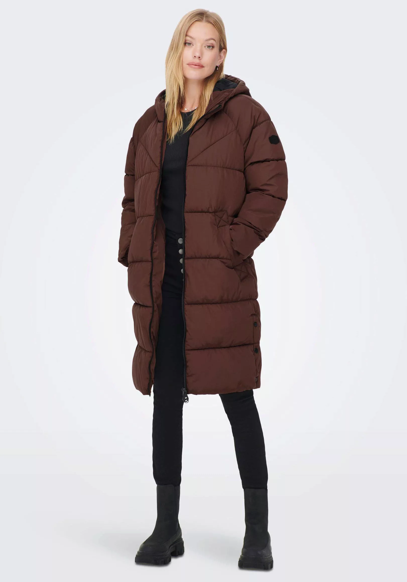 ONLY Steppmantel "ONLAMANDA LONG PUFFER COAT", mit Kapuze günstig online kaufen