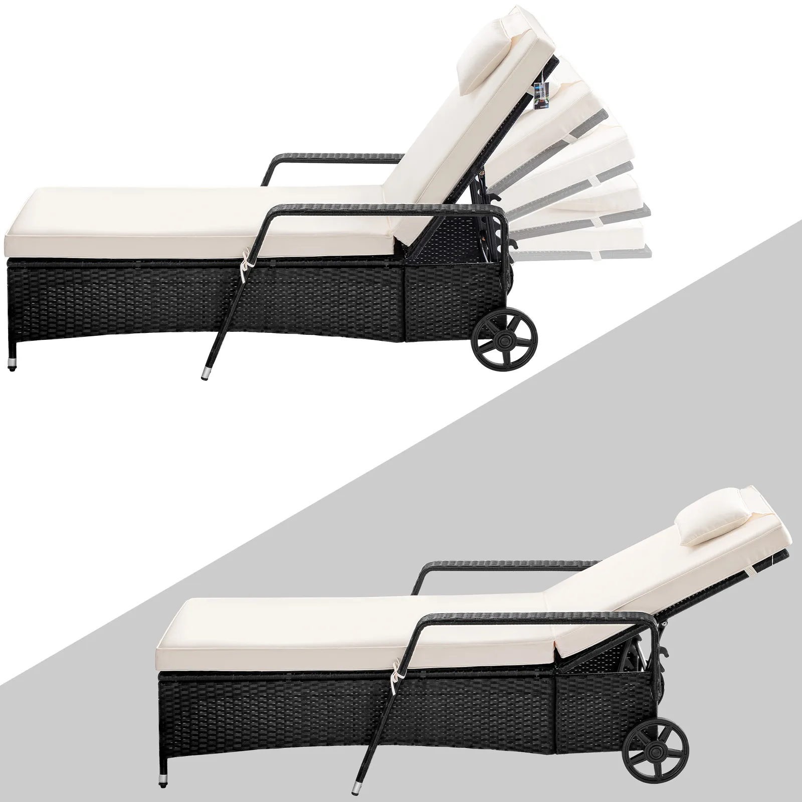 Casaria Gartenliege, 165kg Belastbar 7cm Auflage günstig online kaufen