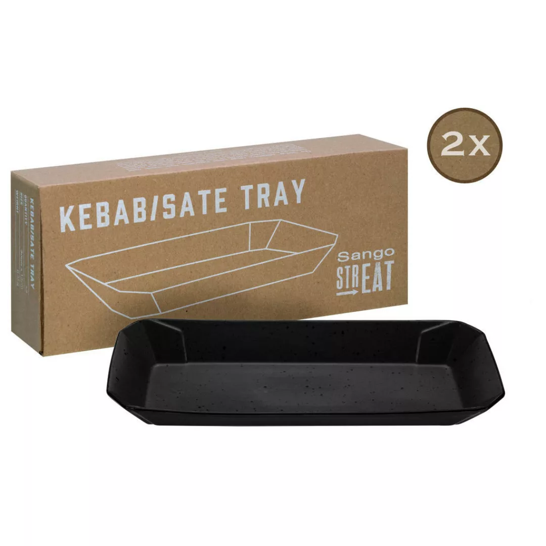 CreaTable Servierset Streat Tray Kebab/Satay schwarz Steinzeug günstig online kaufen