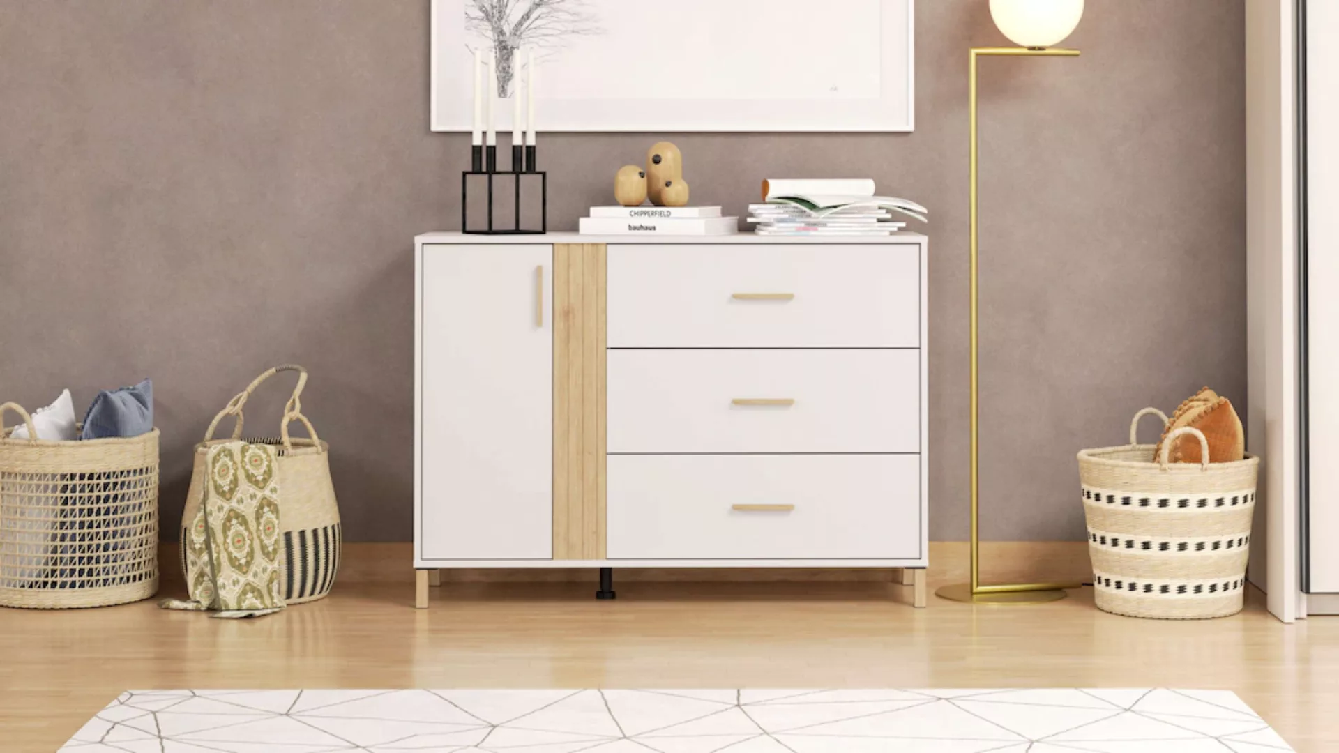 Home affaire Kommode "Belfort Schubladenkommode Sideboard 3 Schubladen und günstig online kaufen