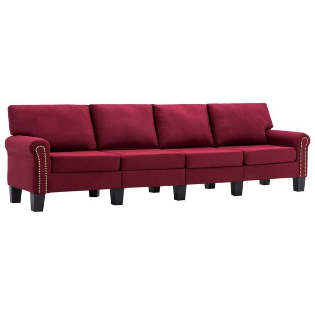 vidaXL Sofa 4-Sitzer-Sofa Weinrot Stoff günstig online kaufen