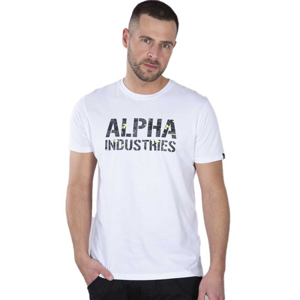 Alpha Industries Camo Print Kurzärmeliges T-shirt XS White / Digi Black Cam günstig online kaufen