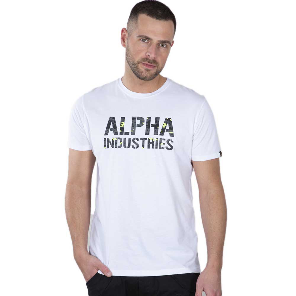 Alpha Industries Camo Print Kurzärmeliges T-shirt M White / Digi Black Camo günstig online kaufen