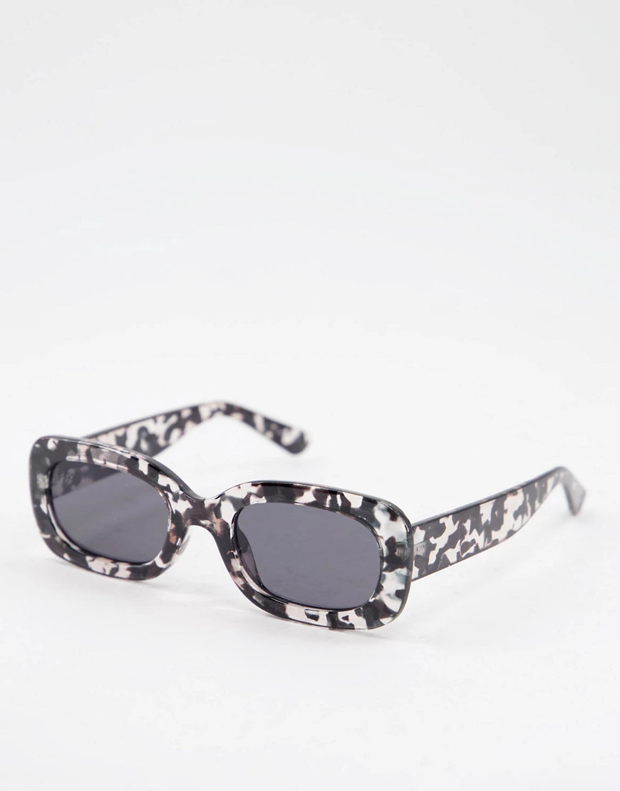 Jeepers Peepers – Ovale, transparente Damensonnenbrille mit tintenschwarzem günstig online kaufen