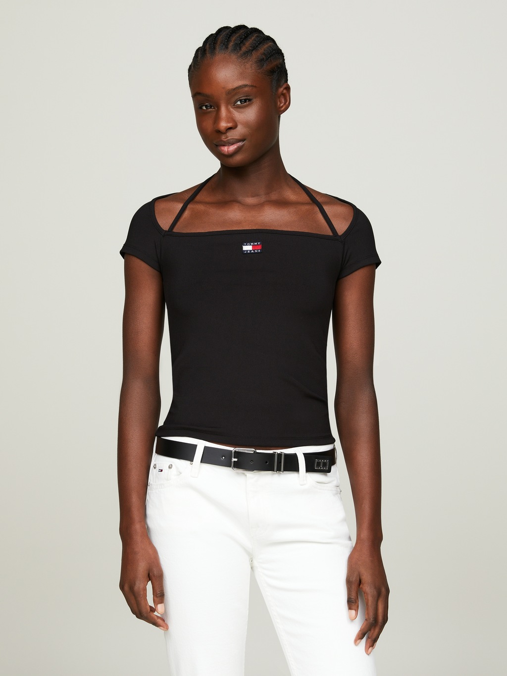 Tommy Jeans T-Shirt TJW SLIM RIB BADGE STRAP SS EXT mit Tommy Jeans Markenl günstig online kaufen