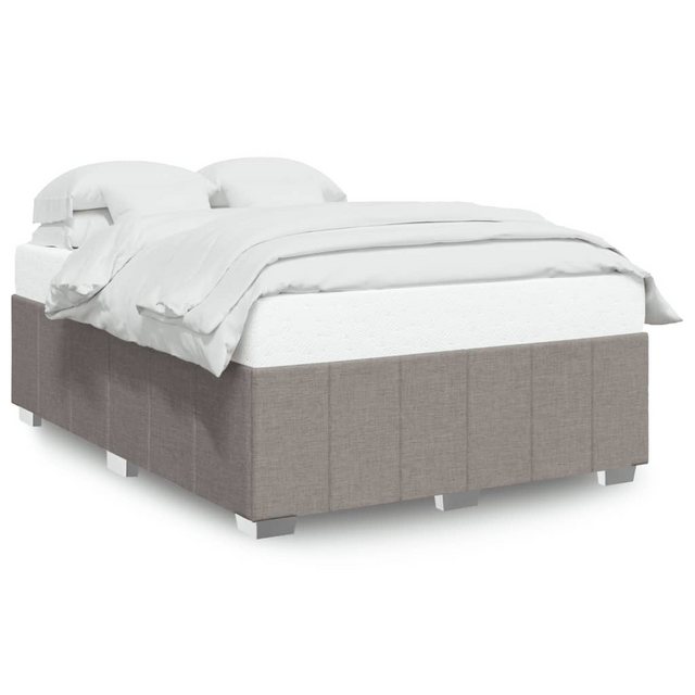 vidaXL Bett, Bettgestell ohne Matratze Taupe 160x200 cm Stoff günstig online kaufen