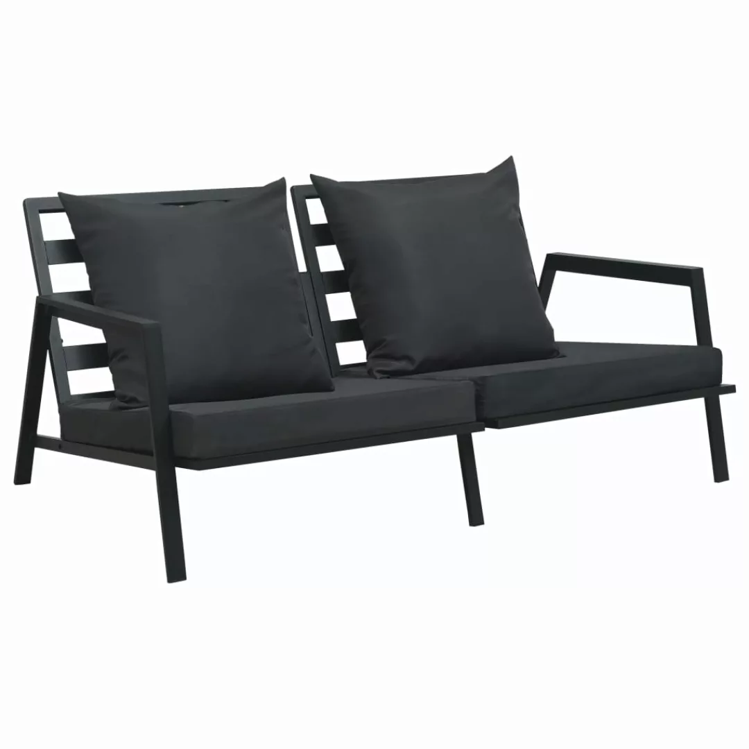 2-sitzer-gartensofa Mit Auflagen Dunkelgrau Aluminium günstig online kaufen